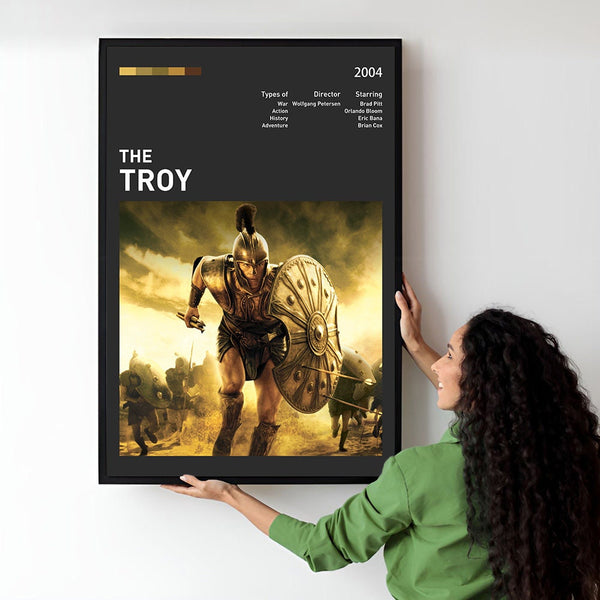Troy Movie Poster  Minimalist  Midcentury Poster  Wall Art Print  Retro Movie Poster 1748538539