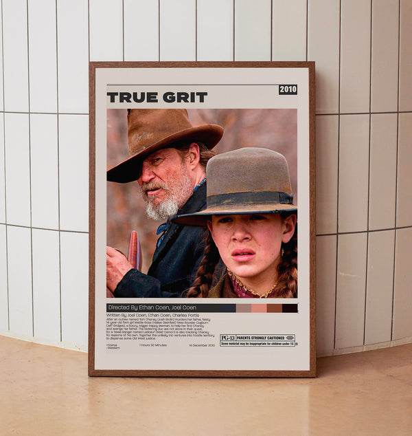 True Grit Poster, Ethan Coen, Minimalist Movie Poster, Room decor