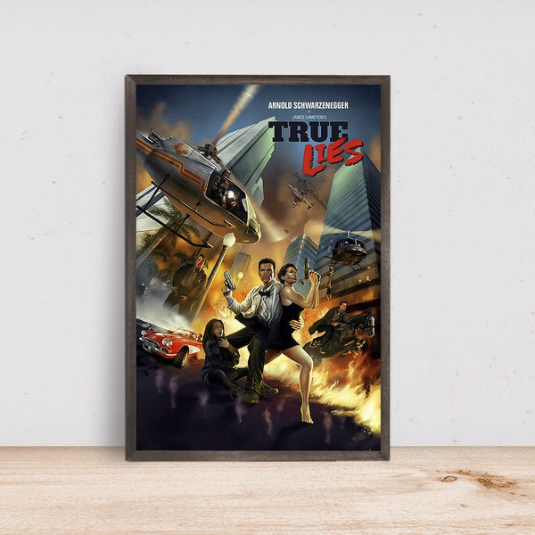 True Lies movie poster print action comedy film- Room Decor Wall Art - Canvas Fabric Print - Poster Gift 1616905569