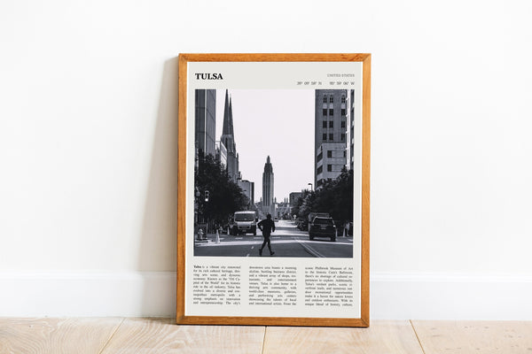 Tulsa Oklahoma Wall Art  Tulsa Oklahoma Poster Black White Poster  Poster Art Gift 1694300393