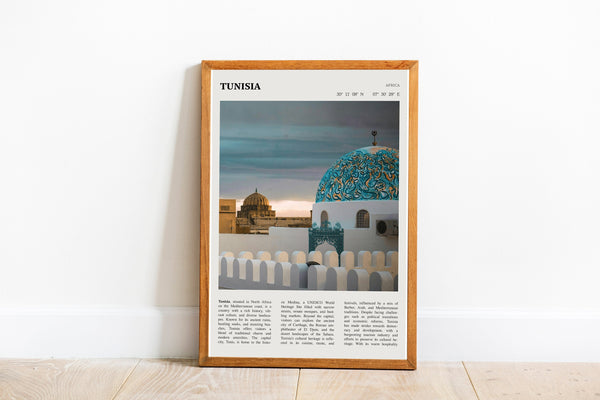 Tunisia Wall Art Republic of Tunisia  Poster North Africa Black White Poster  Poster Art Gift 1702586393