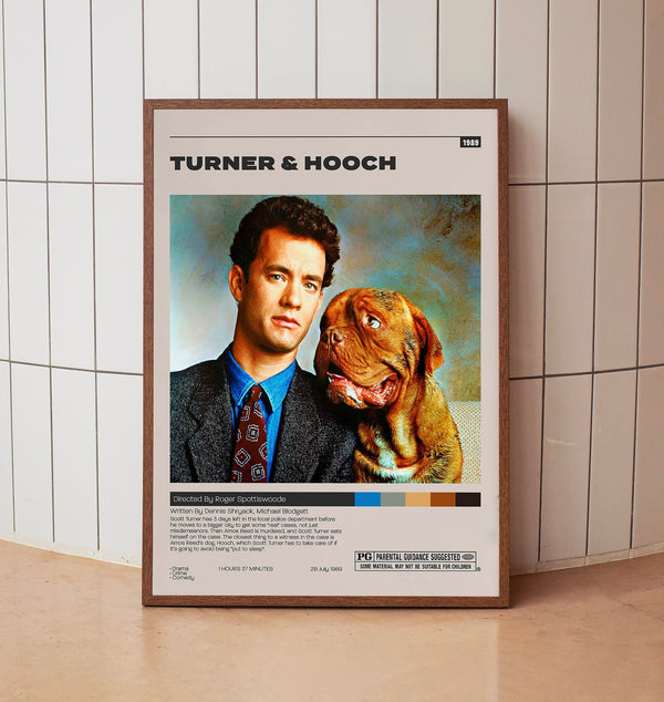 Turner & Hooch Poster, Roger Spottiswoode, Minimalist Movie Poster