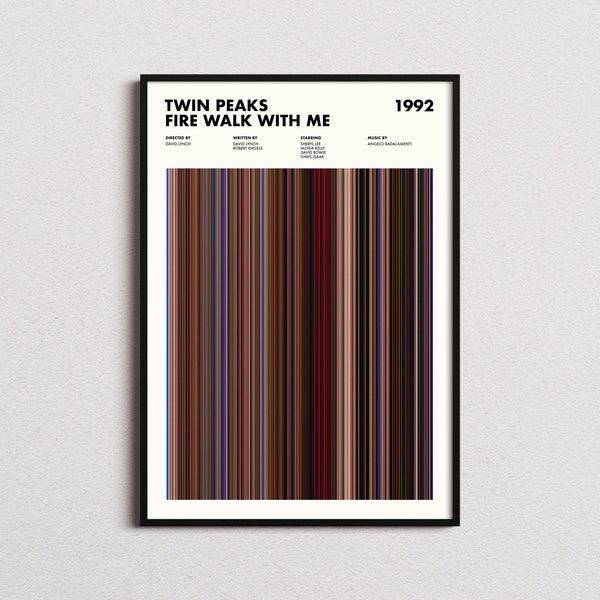 Twin Peaks Fire Walk With Me Movie Barcode Print, Twin Peaks Print, Twin Peaks Poster, Twin Peaks Wall Art, Twin Peaks Art Print 1627717624