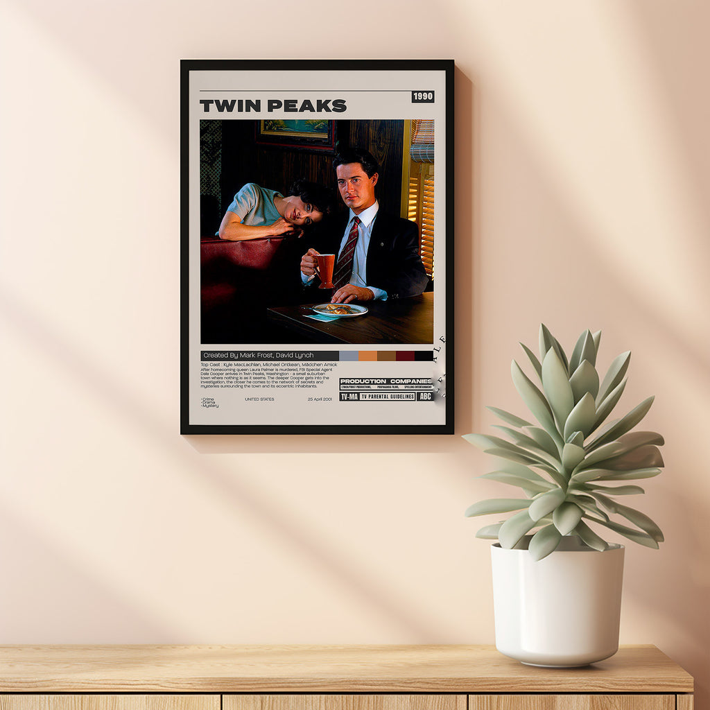 Twin Peaks Poster, Mark Frost, David Lynch,Minimalist Tv Series, Vintage  Retro Art,Tv Series Poster