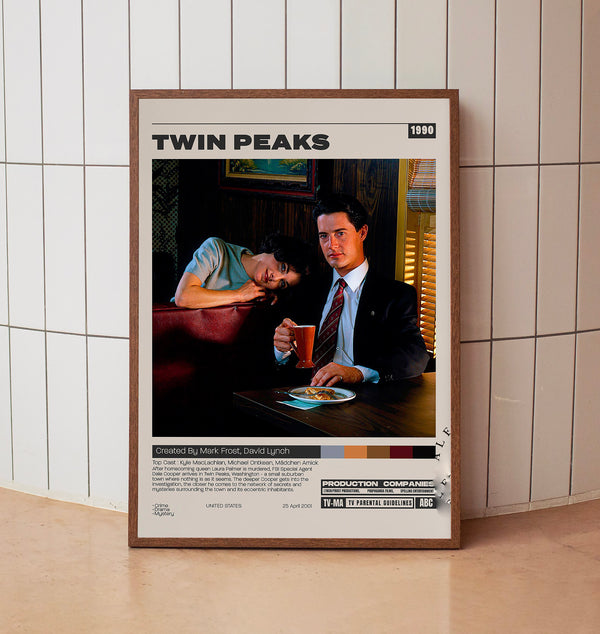 Twin Peaks Poster, Mark Frost, David Lynch,Minimalist Tv Series, Vintage Retro Art,Tv Series Poster