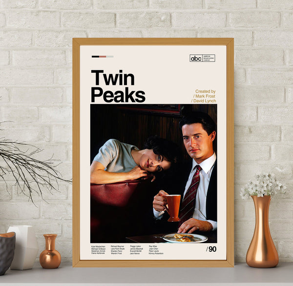 Twin Peaks Poster, Twin Peaks Print, Movie Poster, Minimalist Poster, Retro Poster, Midcentury Art, Vintage Poster, Wall Art, Gifts for him
