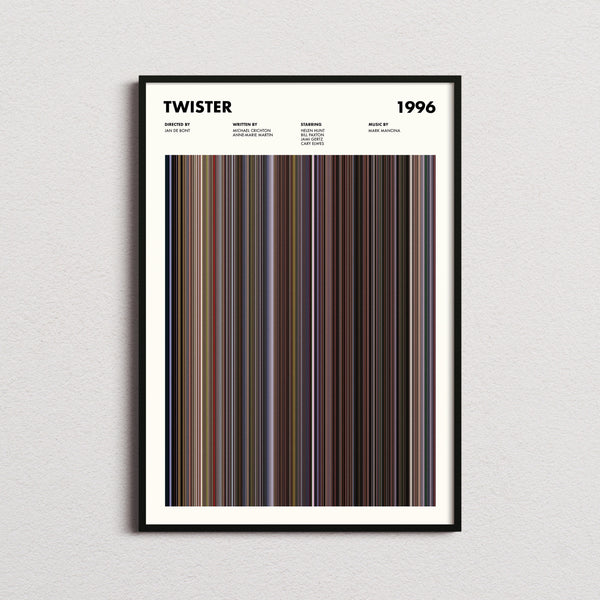 Twister Movie Barcode Print, Twister Print, Twister Poster, Twister Wall Art, Twister Art Print, Twister Frames Print, Movie Buff Gift 1617491862