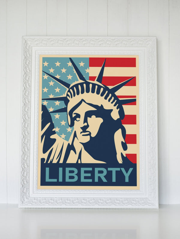 USA Liberty Pop Art American Flag Poster Statue of Liberty NYC New York Vintage Antique Poster Fine Art  Poster Art Gift 1543985602