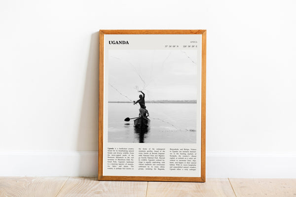 Uganda Africa Wall Art  Poster Uganda Africa Kampala Black White Poster  Poster Art Gift 1702019625