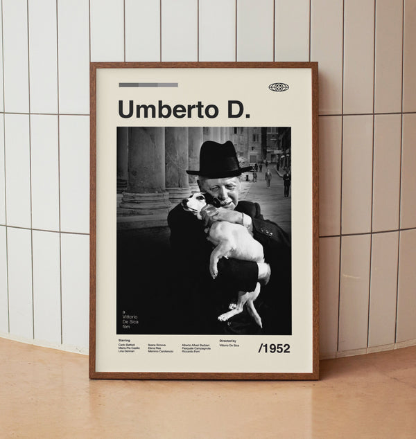 Umberto D. Vintage Movie Poster - Italian Neorealism Vittorio De Sica -  Midcentury Minimalist Wall Art Print 1515426535