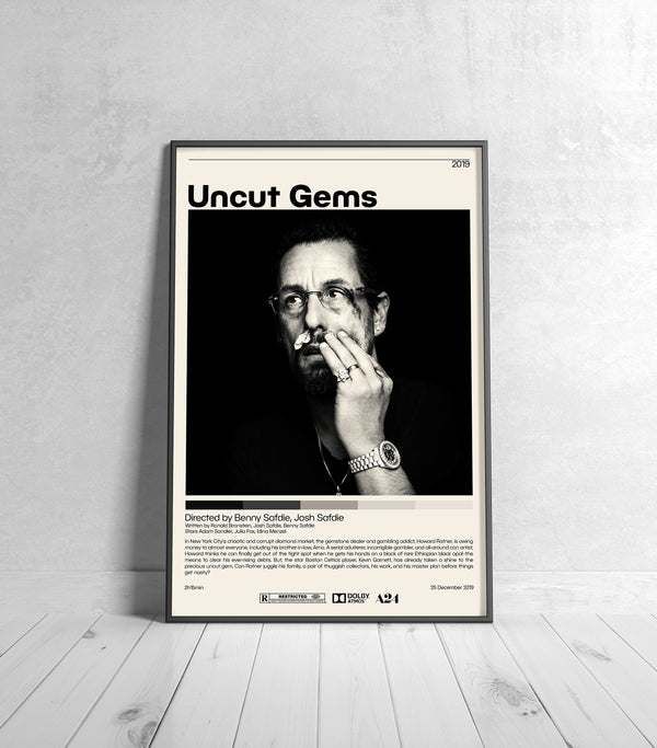 Uncut Gems Movie Poster  Benny Safdie, Josh Safdie Minimalist Movie Poster, Vintage Retro Art, Custom Poster, Wall Art Print, Home Decor 1229985200
