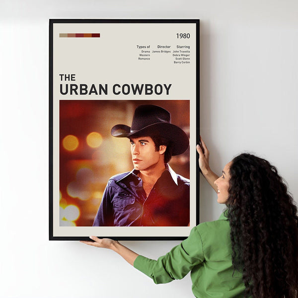 Urban Cowboy Movie Poster  Minimalist  Midcentury Poster  Wall Art Print  Retro Movie Poster 1747699241