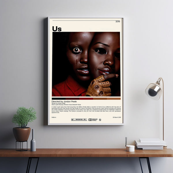 Us Movie Poster  Jordan Peele, Minimalist Movie Poster, Vintage Retro Art Print, Custom Poster, Wall Art Print, Home Decor
