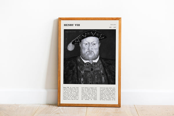 VIII. Henry Wall Art  Poster King of England Henry 8 Black White Poster  Poster Art Gift 1682562162