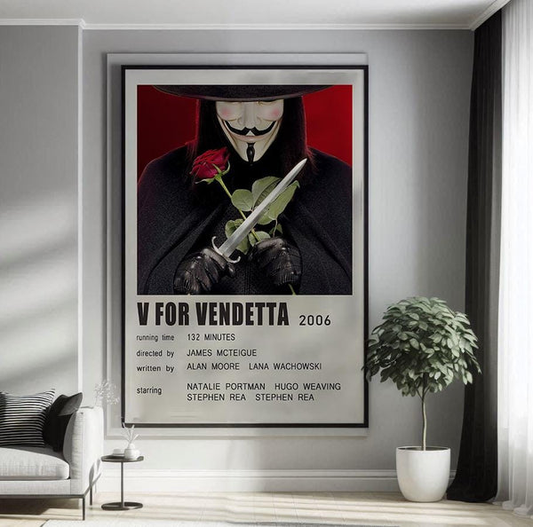 V for Vendetta (2006) Movie Poster Canvas Poster Minimalist Poster Art Print Gifts for Lover Mural Painting Home Decoration 1771409987