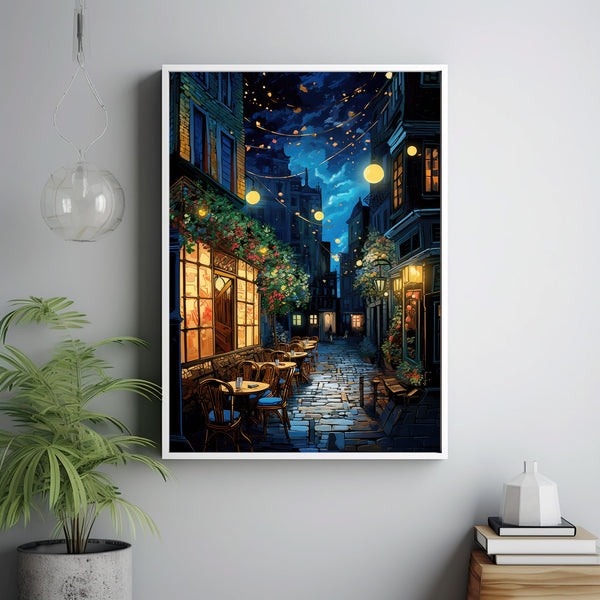 Vincent van Gogh Café Terrace at Night Poster - Impressionist Painting - French Cityscape Wall Art - Gift Travel Poster