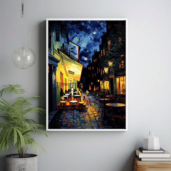 Vincent van Gogh Café Terrace at Night Poster - Impressionist Painting - French Cityscape Wall Art - Gift Travel Poster