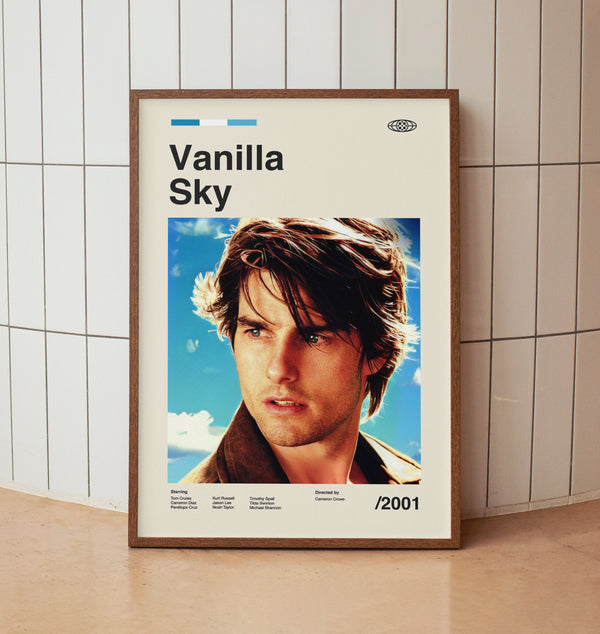 Vanilla Sky Vintage Movie Poster - Tom Cruise - Minimalist Midcentury Wall Art Print 1567133687