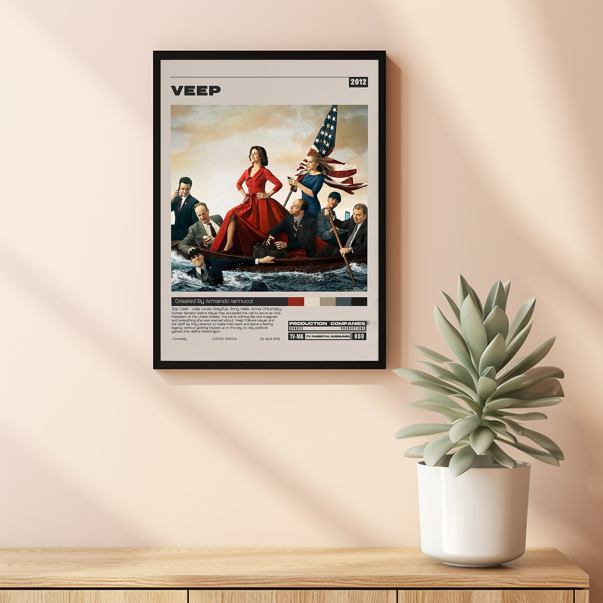Veep Poster, Armando Iannucci, Minimalist Tv Series, Vintage Retro