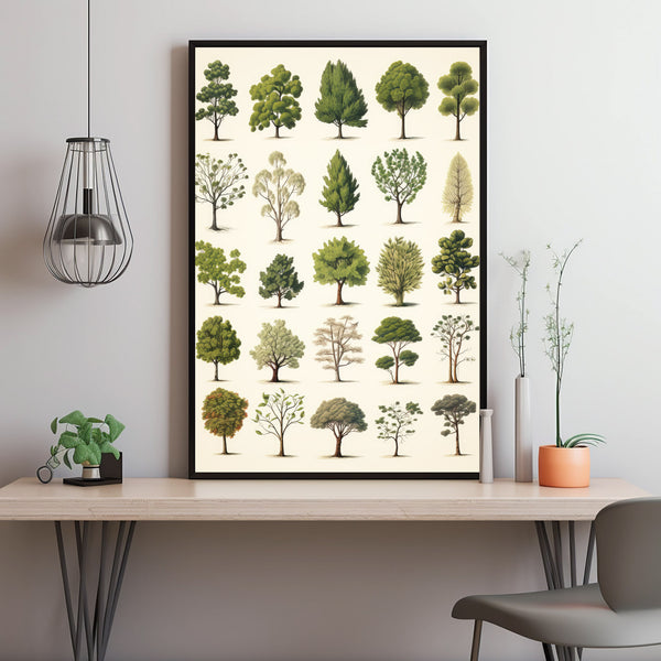Vintage Tree Illustration Poster - Nature Wall Art | Botanical Science Masterpiece | Botany Poster Decor