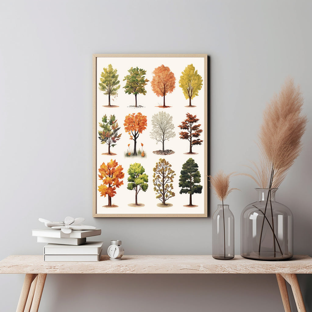Vintage Tree Illustration Poster - Nature Wall Art | Botanical Science ...