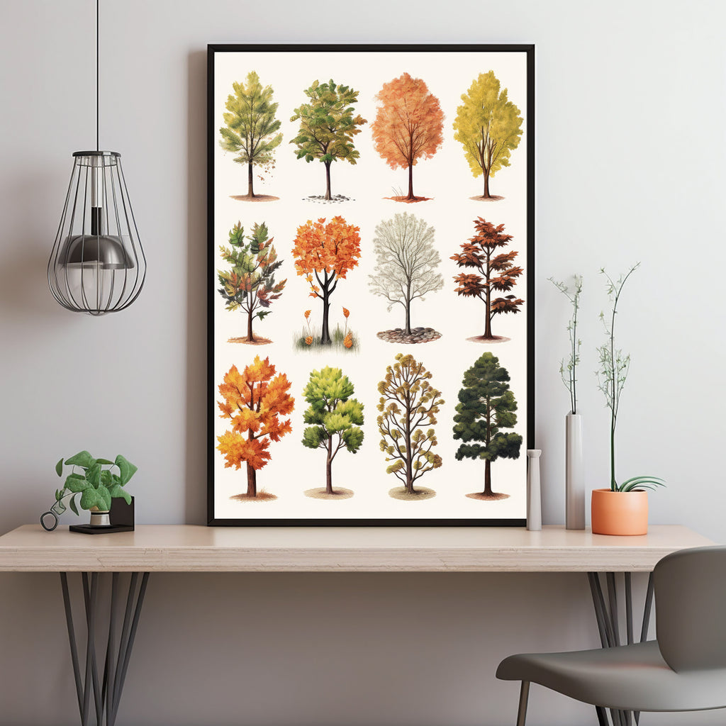 Vintage Tree Illustration Poster - Nature Wall Art | Botanical Science ...