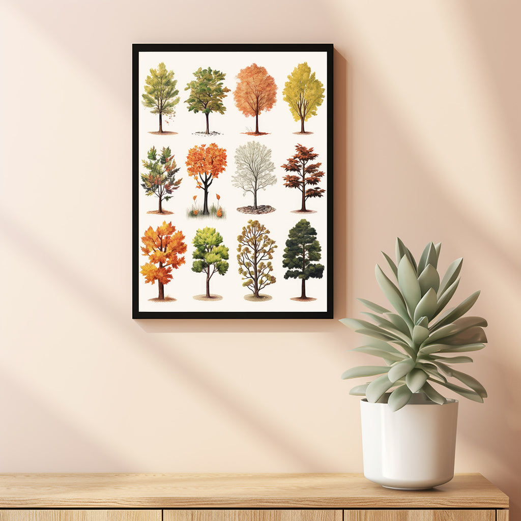 Vintage Tree Illustration Poster - Nature Wall Art | Botanical Science ...