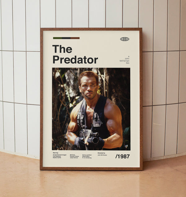 Vintage Action Movie Poster - Arnold Schwarzenegger - Minimalist Midcentury Wall Art Print