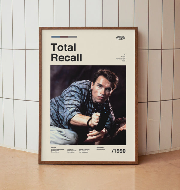 Vintage Action Movie Poster - Arnold Schwarzenegger - Minimalist Midcentury Wall Art Print 1600099377