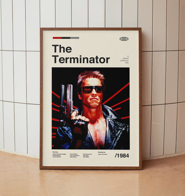 Vintage Action Movie Poster - Arnold Schwarzenegger - Minimalist Midcentury Wall Art Print 1