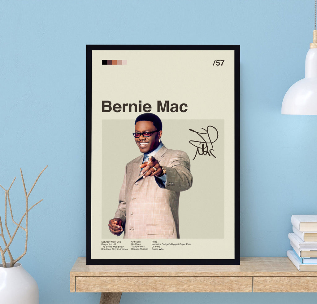 Vintage Bernie Mac Poster, Mid Century Art, Minimalist Art, Retro Post ...
