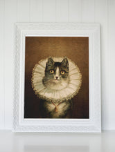 Vintage Cat Wall Art Poster Gothic Cat Elizabethan 17 century lace ruff collar. Oil Painting  Vintage Poster Art Gift 1560010159