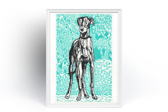 Vintage Dog Wall Art Greyhound Abstract Race Dog Poster Poster Art Gift 1559798169