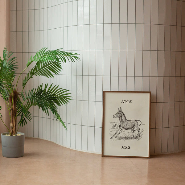 Vintage Donkey Print Funny Bathroom Poster Minimalist Bathroom Art Print Offbeat Wall Decor Funny Animal Poster  Wall Art 1 Print 1488817344