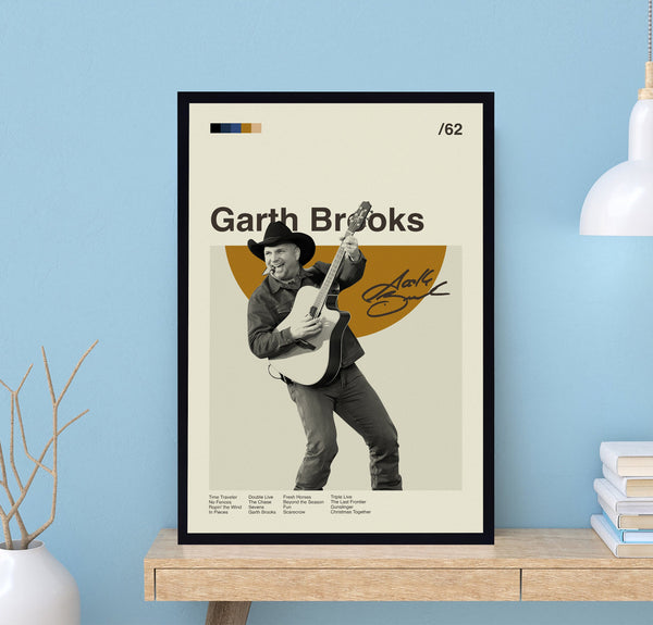 Vintage Garth Brooks Poster, Mid Century Art, Minimalist Art, Retro Poster, Modern Art Print, Custom Poster, Classic Poster, Home Decor 1651013636