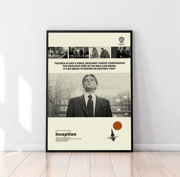 Vintage Inception Inspired Poster, Christopher Nolan Film, Movie Poster, Minimalist Poster, Midcentury Art, Vintage Poster, Wall Decor