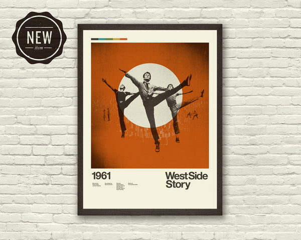 WEST SIDE STORY Inspired Art Print Poster - 18 x 24 Lithograph, Mid-Century Modern, Swiss, Vintage, 60s, Retro Home 1115027923