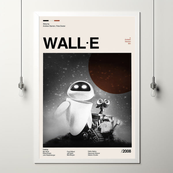 Wall-E Movie Poster, Wall-E Movie, Andrew Stanton Film, Retro Movie posters, Minimal Movie Art, Modern Vintage, Move Gifts, Favorite Movie