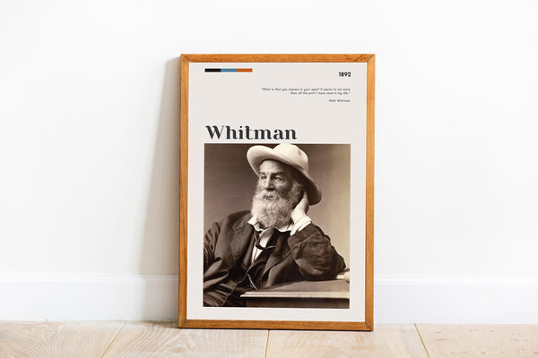 Walt Whitman Wall Art Poster Walt Whitman Vintage Antique Poster Fine Art  Poster Art Gift 1619882309