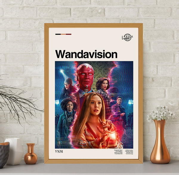 Wandavision Poster, Wanda Vision Print, Midcentury Poster, Retro Movie Poster, Vintage Poster, Retro Poster, Minimalist Art, Modern Art