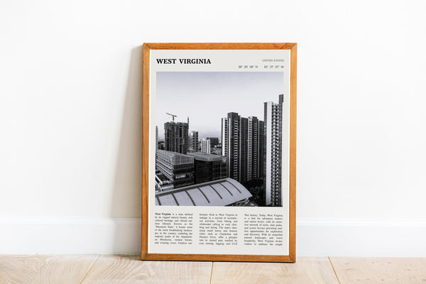 West Virginia Wall Art  Poster West Virginia Black White Poster  Poster Art Gift 1680860736