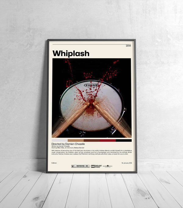 Whiplash  Damien Chazelle  Minimalist Movie Poster  Vintage Retro Art Print  Custom Poster  Wall Art Print  Home decor 1033119336