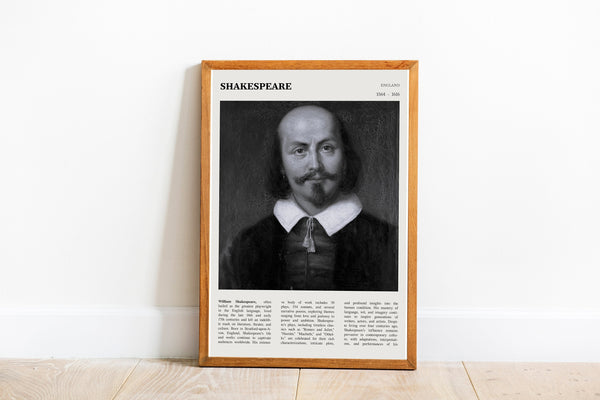 William Shakespeare Wall Art  Poster William Shakespeare Black White Poster  Poster Art Gift 1696734025