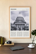 Wisconsin Wall Art  Poster Wisconsin Black White Poster  Poster Art Gift 1695036693