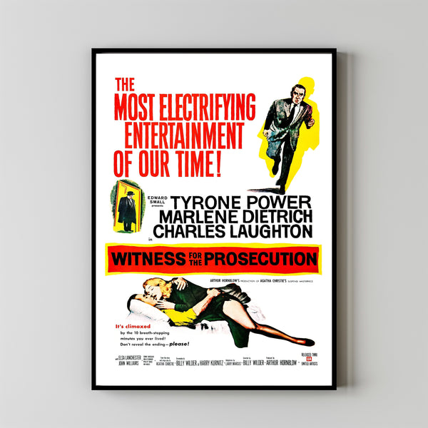Witness for the Prosecution (1957) Poster Art Print Movie Posters Gift for Movie lovers
