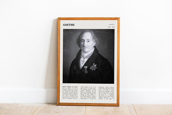 Wolfgang Goethe Wall Art  Poster Johann Wolfgang von Goethe Polymath Black White Poster Poster Art Gift 1681324456