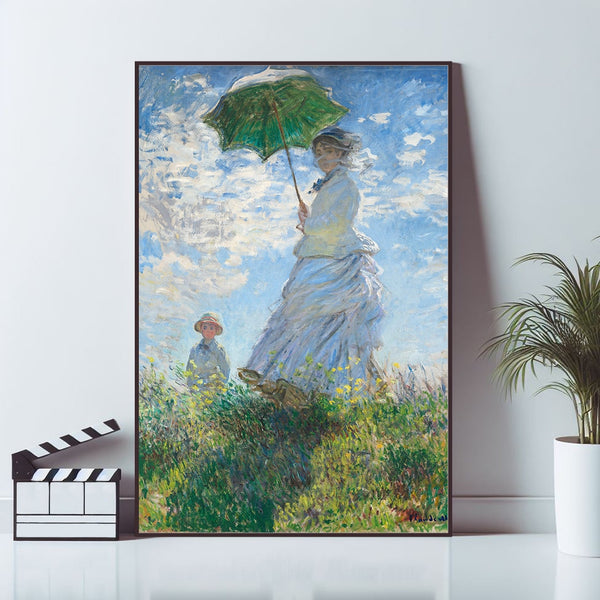 Woman with a Parasol Poster, Art Poster, Wall Art Prints, Canvas Material Gift, Keepsake, Home Decor, Live Room Wall Art 1692974449