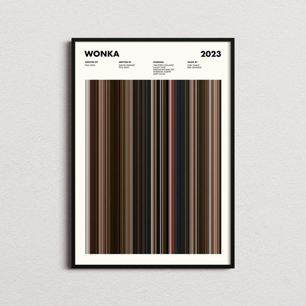 Wonka Movie Barcode Print, Wonka Print, Wonka Poster, Wonka Wall Art, Wonka Art Print, Wonka Frames Print 1689900455