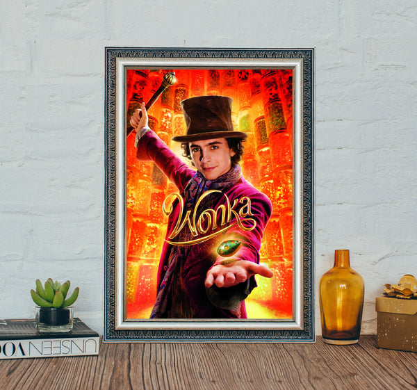 Wonka Movie Poster, Timothée Chalamet Classic Movie Poster, Wonka (2023) Classic Movie Canvas Cloth Poster 1613751535
