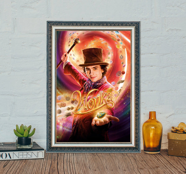 Wonka Movie Poster, Timothée Chalamet Classic Movie Poster, Wonka (2023) Classic Movie Canvas Cloth Poster, Festival Decor 1627155191